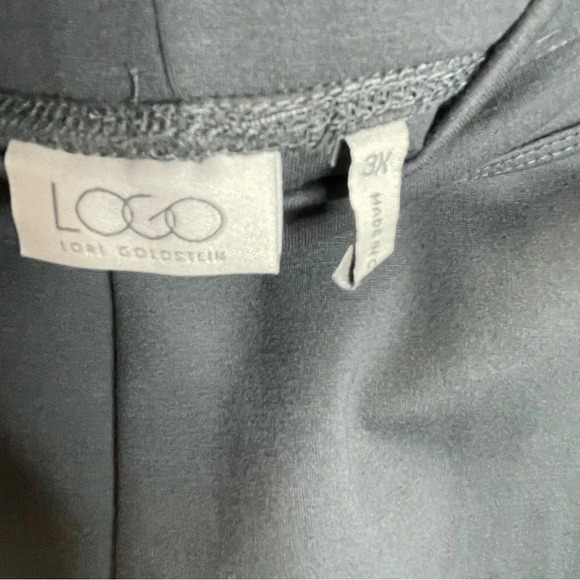 Logo by Lori Goldstein Gray Velour Leg Panel Elastic Waist Pull On Pants - Picture 4 of 5